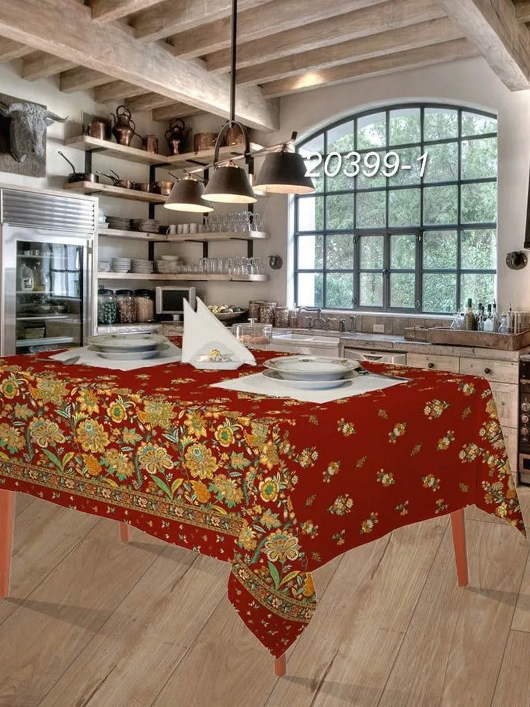 Мир вкуса Скатерть 145х145 с МВО и 6 салфеток Снежинка 20399-1
